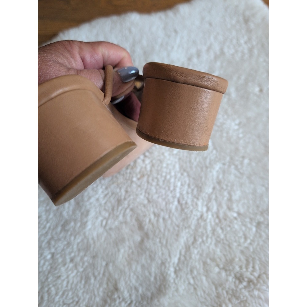 LOEFFLER RANDALL Odessa Leather Thong Sandal Low 1.9" Heel TAN Sz 9.5B Msrp $295 - Picture 3 of 6